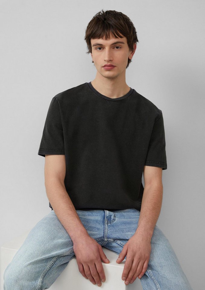 QS Kurzarmshirt T-Shirt Gewaschenes Basic-T-Shirt aus weichem Heavy Jersey von QS