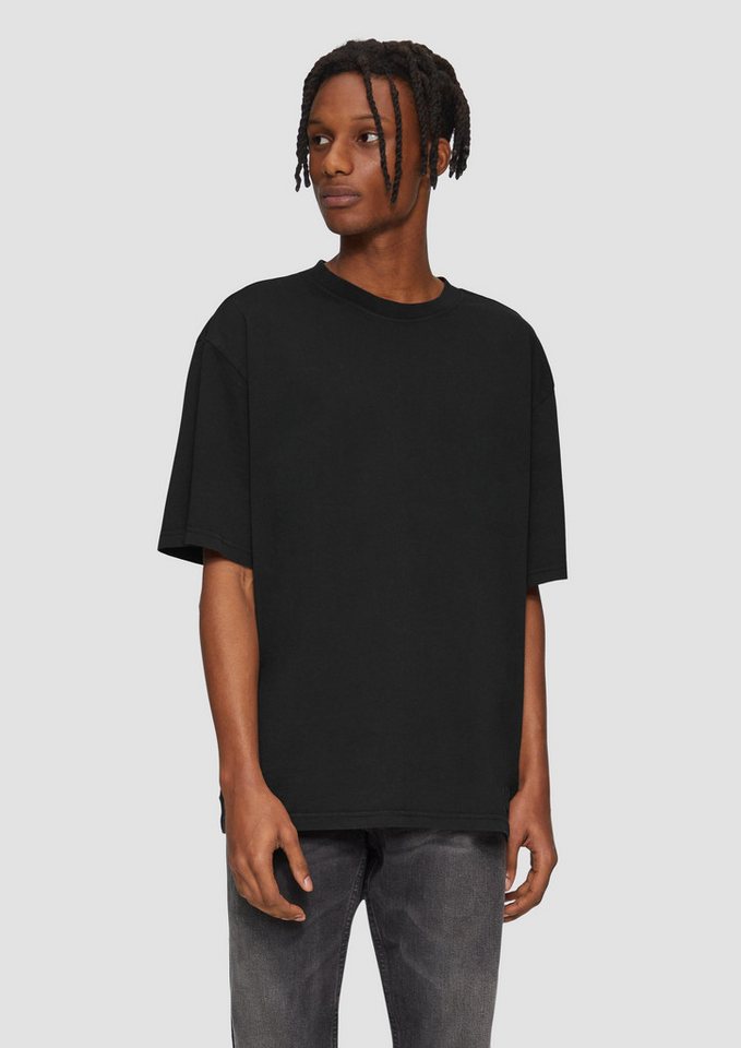 QS Kurzarmshirt T-Shirt Gewaschenes T-Shirt im Loose Fit mit Rückenprint von QS