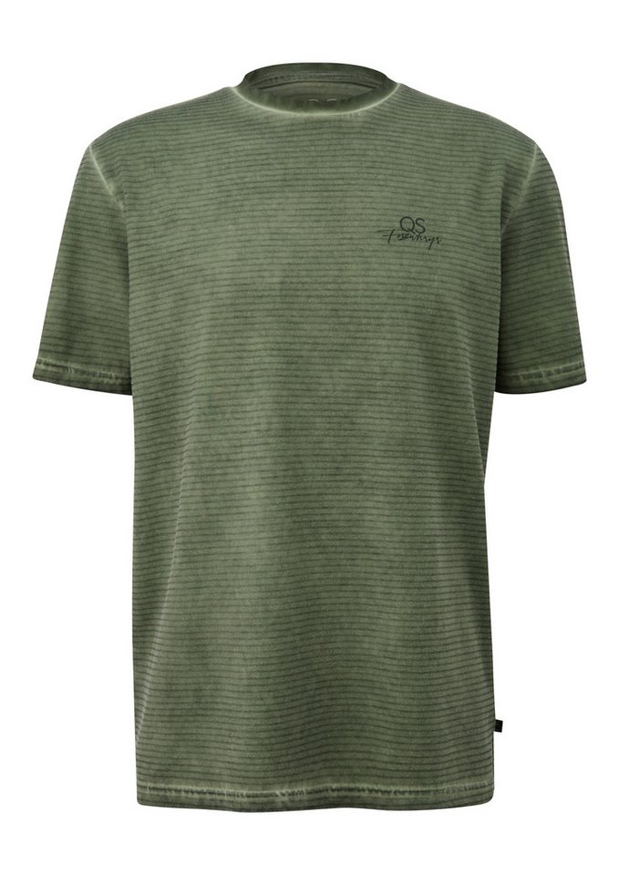 QS Kurzarmshirt T-Shirt Gewaschenes Ringelshirt mit Rundhalsausschnitt von QS