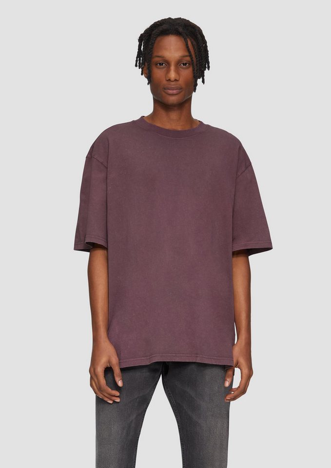 QS Kurzarmshirt T-Shirt Gewaschenes T-Shirt im Loose Fit mit Rückenprint von QS