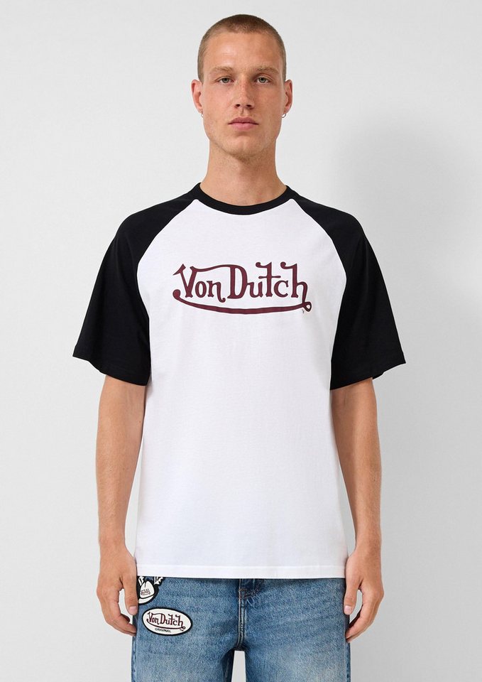 QS Kurzarmshirt T-Shirt Raglan T-Shirt mit Frontdruck, QS x Von Dutch von QS
