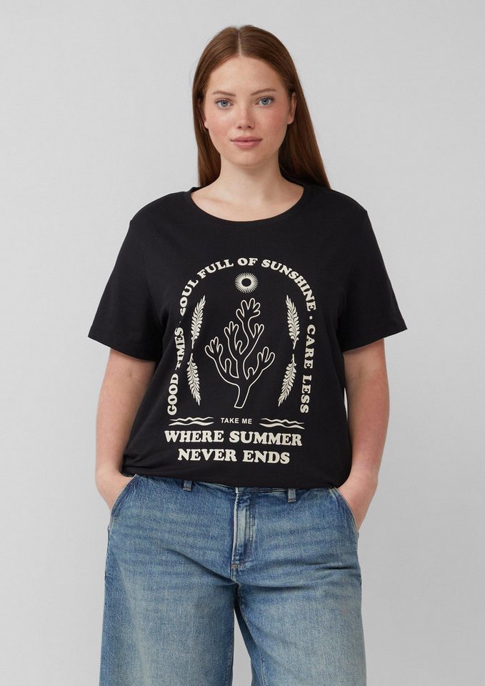 QS Kurzarmshirt T-Shirt Baumwoll T-Shirt mit Frontprint von QS