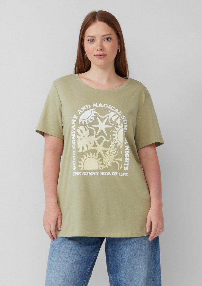 QS Kurzarmshirt T-Shirt Baumwoll T-Shirt mit Frontprint von QS