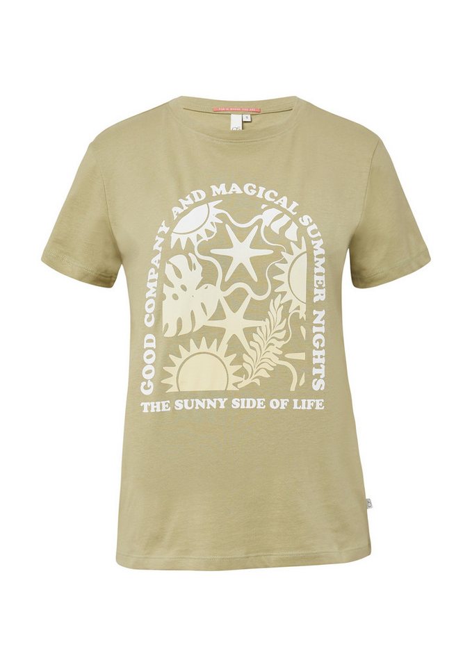 QS Kurzarmshirt T-Shirt Baumwoll T-Shirt mit Frontprint von QS