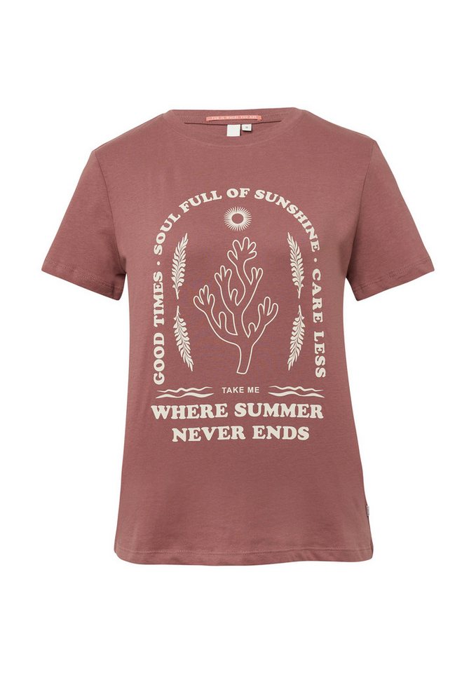 QS Kurzarmshirt T-Shirt Baumwoll T-Shirt mit Frontprint von QS