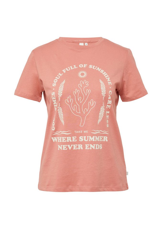 QS Kurzarmshirt T-Shirt Baumwoll T-Shirt mit Frontprint von QS
