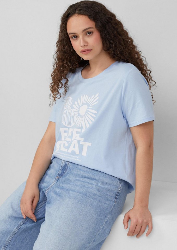 QS Kurzarmshirt T-Shirt Baumwollshirt mit Frontprint von QS