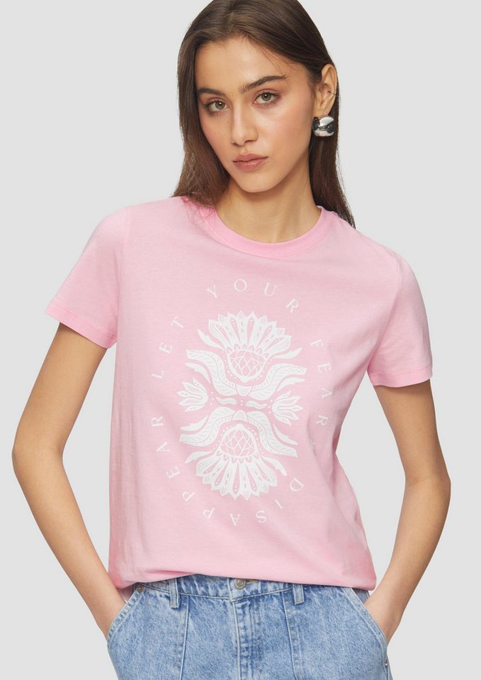 QS Kurzarmshirt T-Shirt Baumwollshirt mit Frontprint von QS