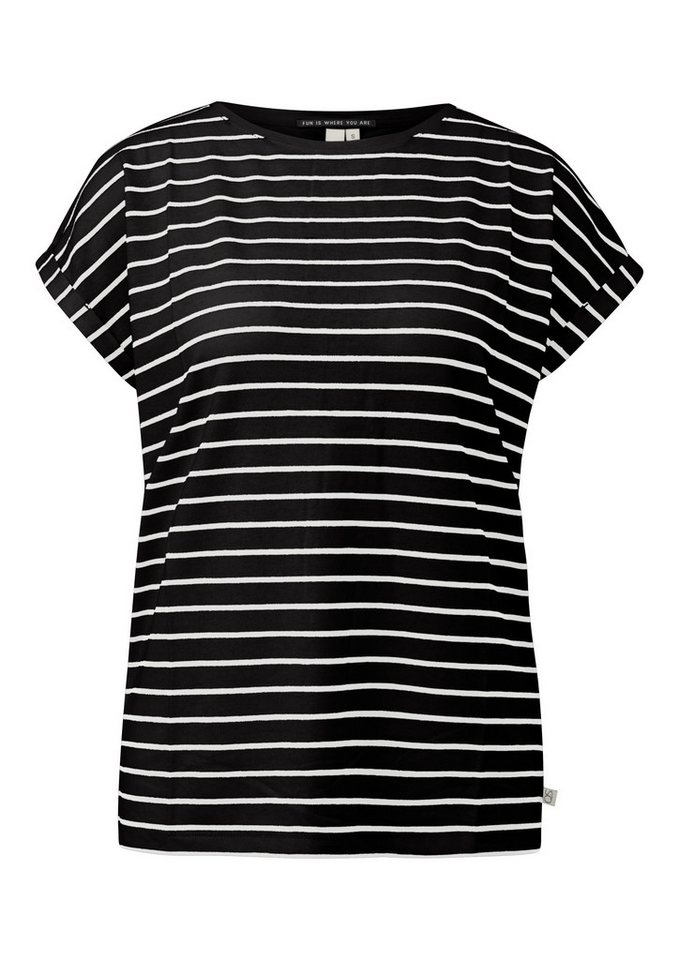 QS Kurzarmshirt T-Shirt Locker geschnittenes T-Shirt aus Modalmix von QS
