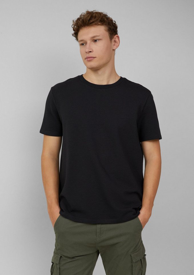 QS Kurzarmshirt T-Shirt T-Shirt aus Strukturware von QS