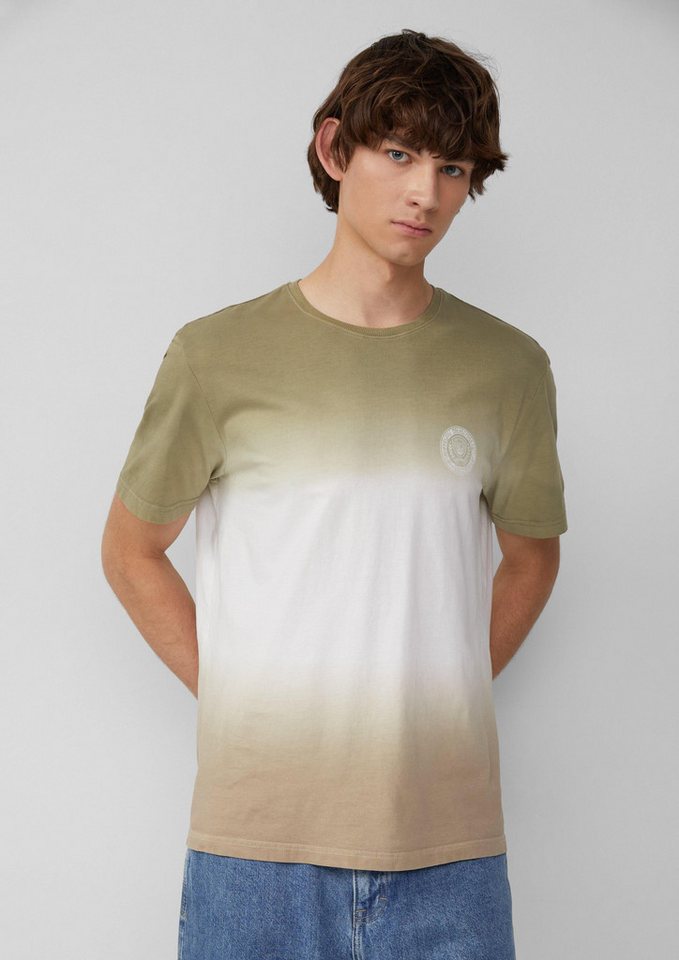 QS Kurzarmshirt T-Shirt T-Shirt mit Farbverlauf und Frontprint von QS