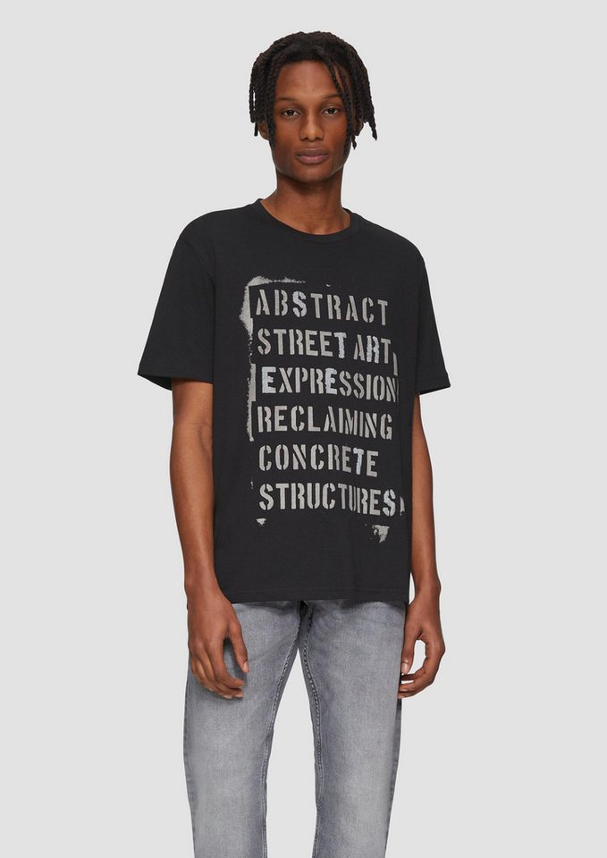 QS Kurzarmshirt T-Shirt T- Shirt mit Frontprint von QS