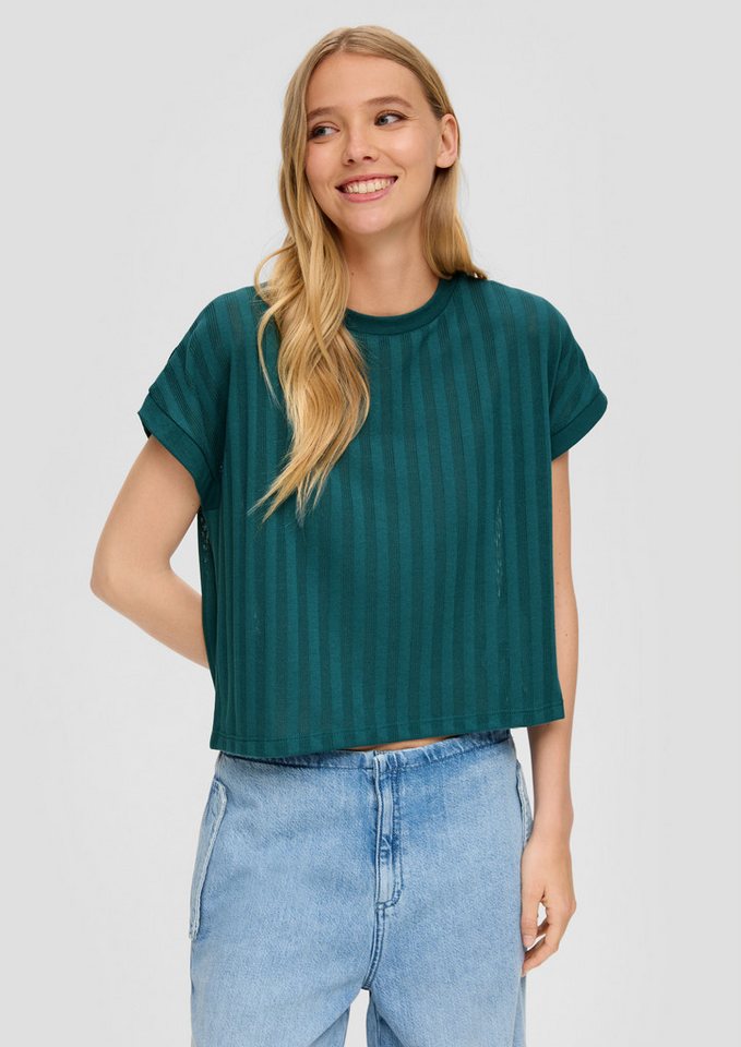 QS Kurzarmshirt T-Shirt T-Shirt mit Musterstruktur von QS