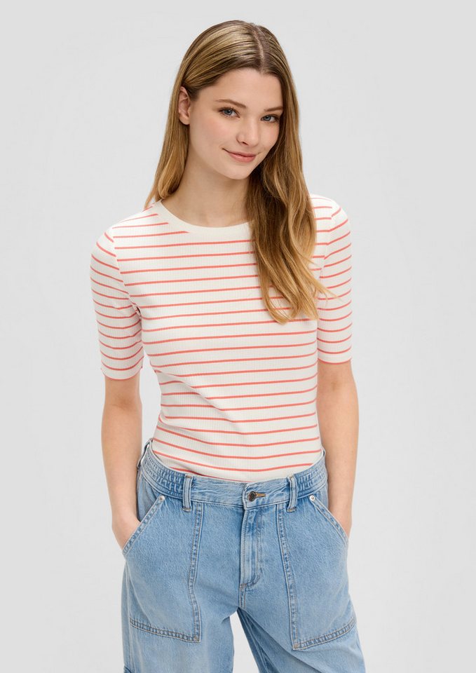 QS Kurzarmshirt T-Shirt T-Shirt mit Rippstruktur von QS