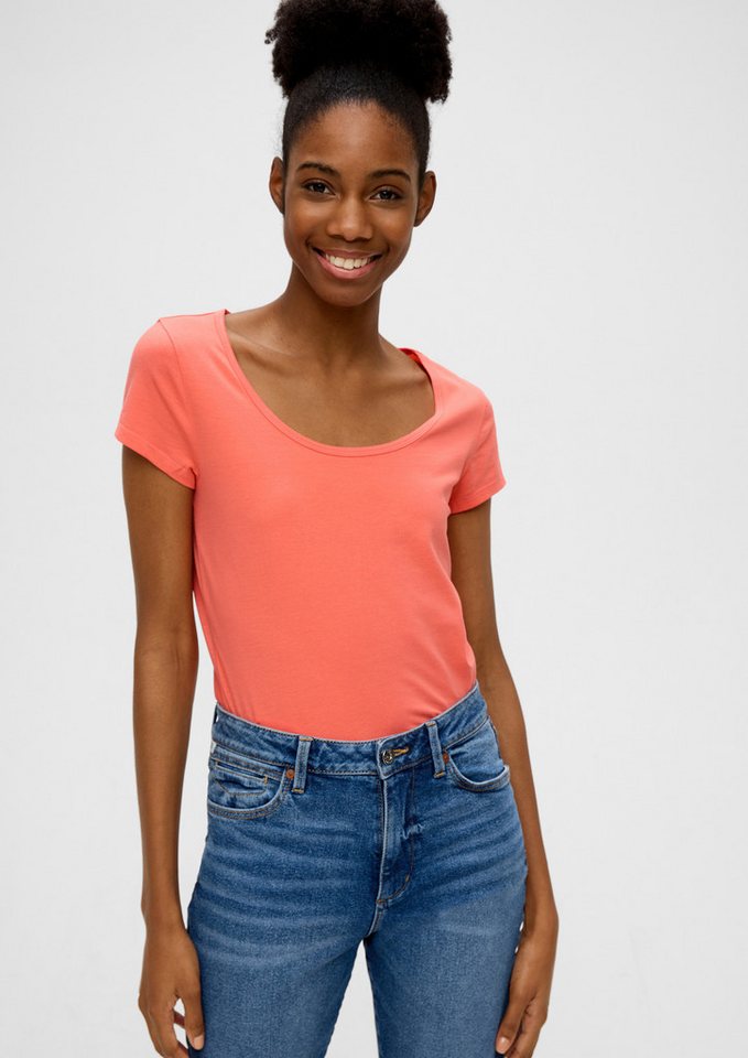 QS Kurzarmshirt T-Shirt T-Shirt mit U-Ausschnitt von QS