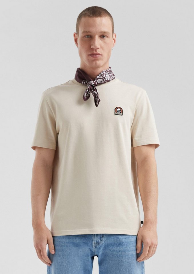 QS Kurzarmshirt T-Shirt aus schwerer Jerseyware mit gesticktem Patch von QS