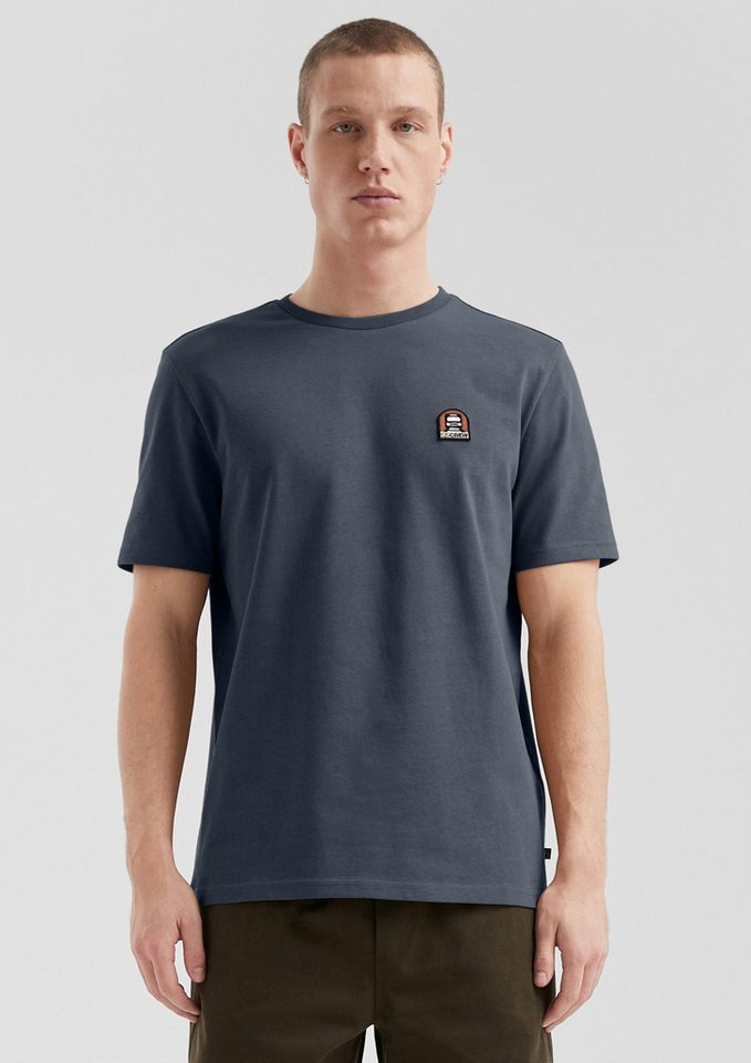 QS Kurzarmshirt T-Shirt aus schwerer Jerseyware mit gesticktem Patch von QS