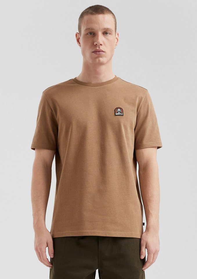 QS Kurzarmshirt T-Shirt aus schwerer Jerseyware mit gesticktem Patch von QS