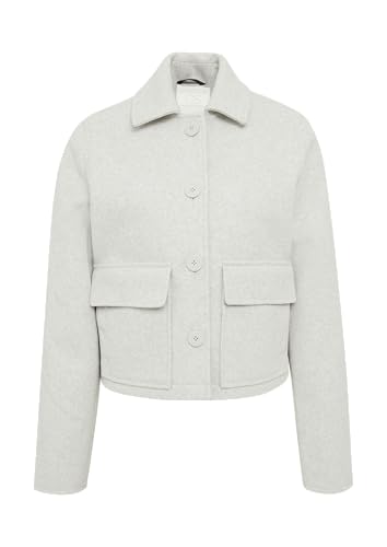 QS Kurze Jacke in Wolloptik mit aufgesetzten Taschen hellgrau L von QS