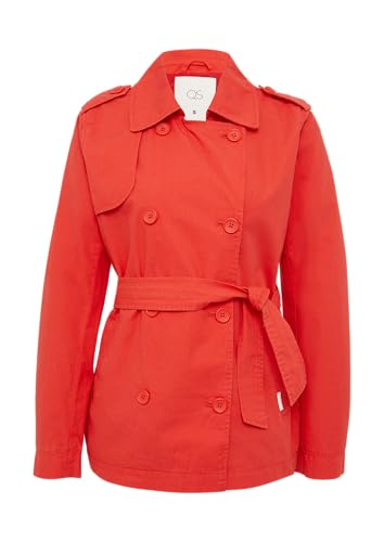 QS Kurzer Trenchcoat aus Baumwolle mit Gürtel rot XXL von QS