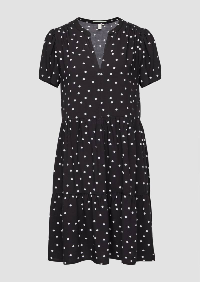 QS - Kurzes Viskosekleid mit All-over-Print, Damen, schwarz QS - Kurzes Viskosekleid mit All-over-Print, Damen, schwarz von QS