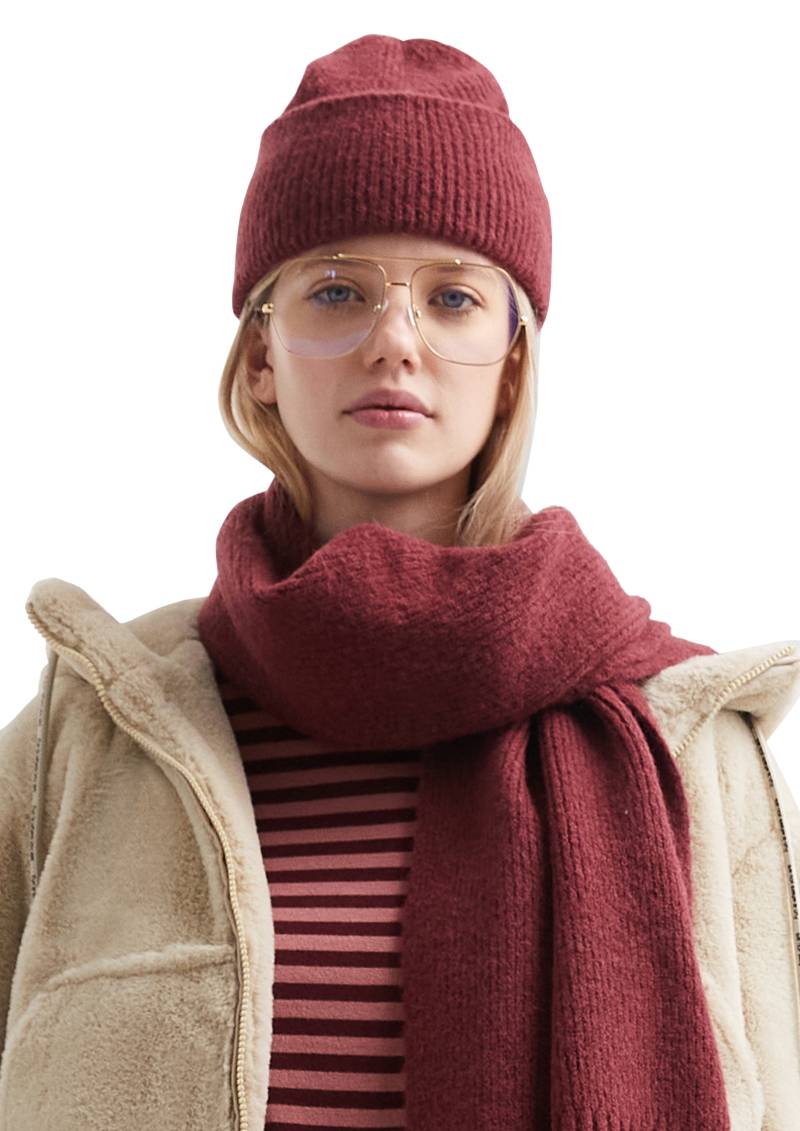 QS - Kuschelige Mütze mit Umschlag, Damen, rot von QS