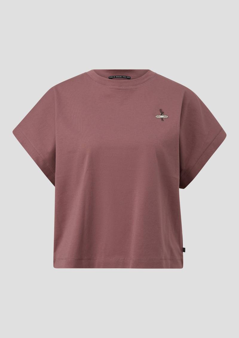 QS - Lässiges Baumwollshirt mit kleiner Stickerei, Damen, lila QS - Lässiges Baumwollshirt mit kleiner Stickerei, Damen, lila von QS
