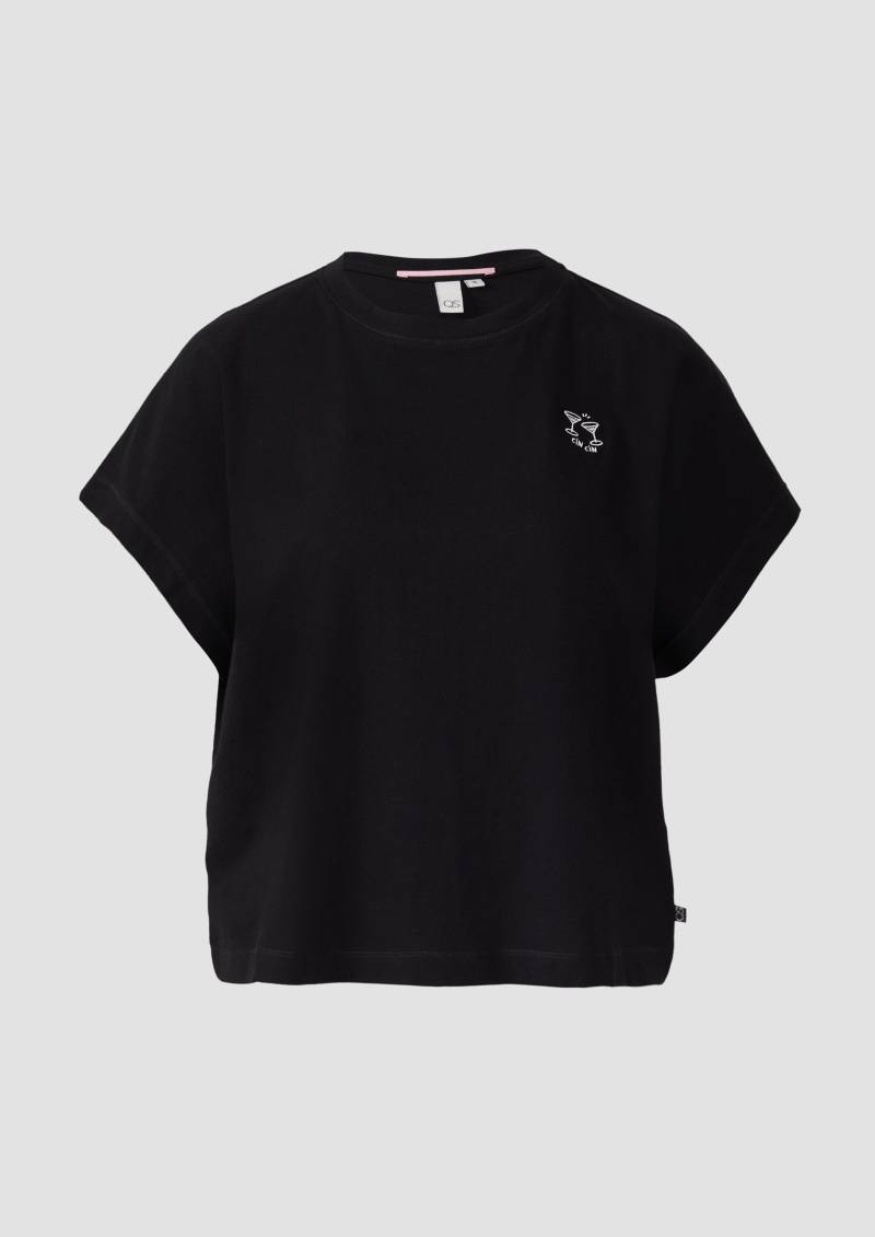 QS - Lässiges Shirt mit überschnittener Schulter, Damen, schwarz QS - Lässiges Shirt mit überschnittener Schulter, Damen, schwarz von QS