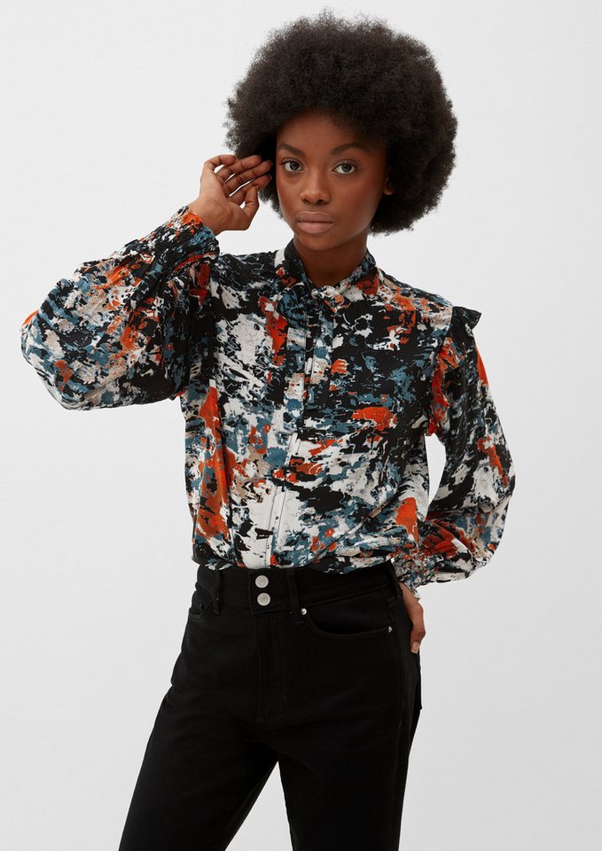 QS Langarmbluse Bluse Bluse mit Allovermuster von QS