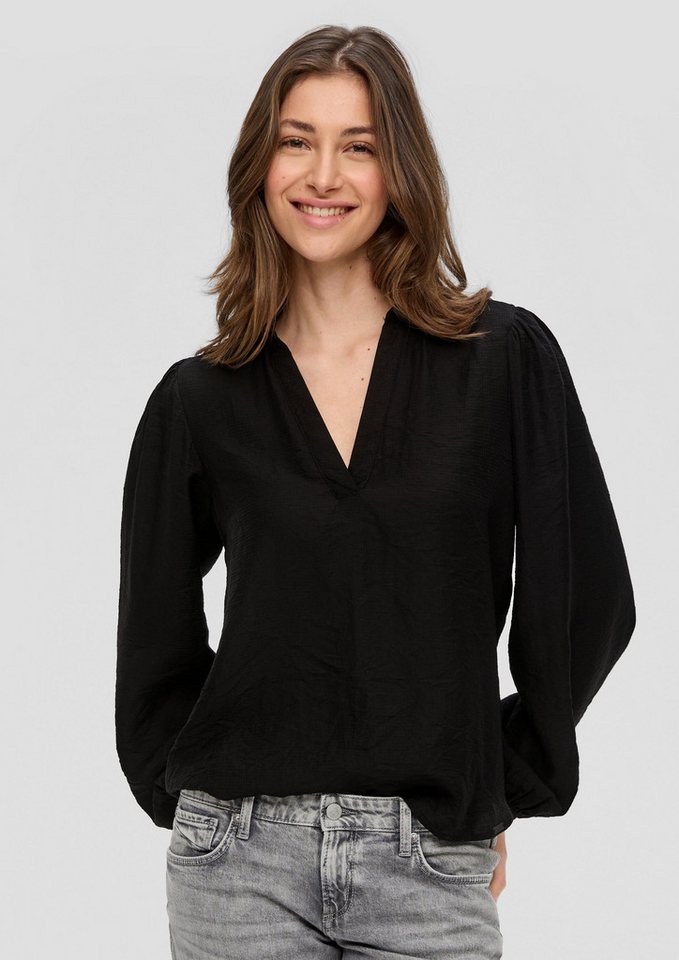 QS Langarmbluse Bluse Bluse mit Puffärmel aus Viskosemix von QS