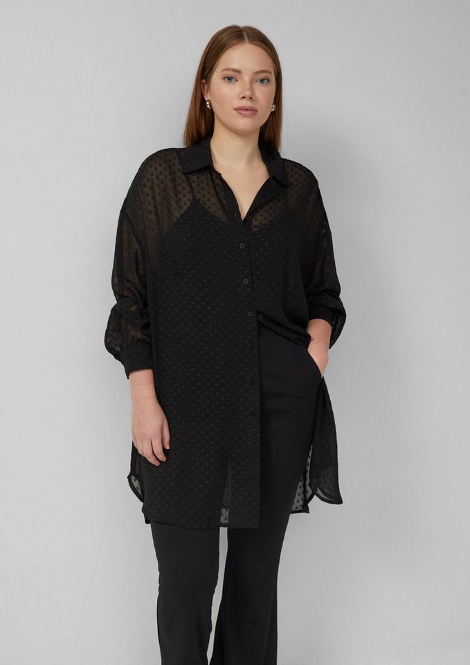 QS Langarmbluse Bluse Transparente Longbluse von QS