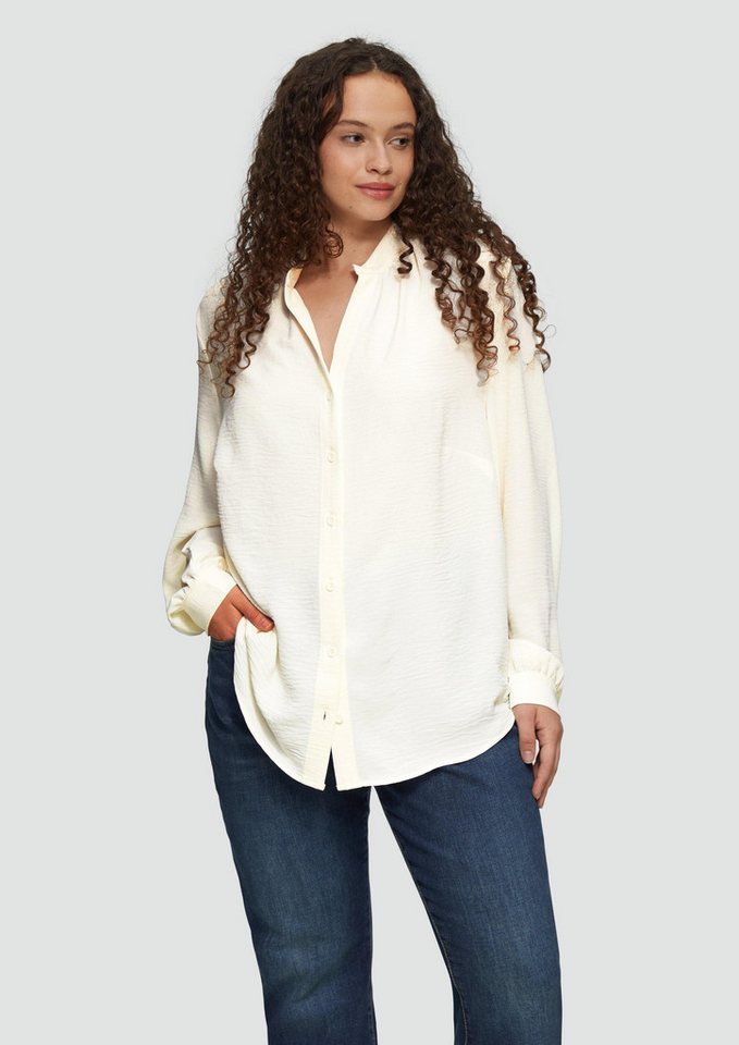 QS Langarmbluse Bluse Durchgeknöpfte Bluse aus Crêpe (1-tlg) von QS