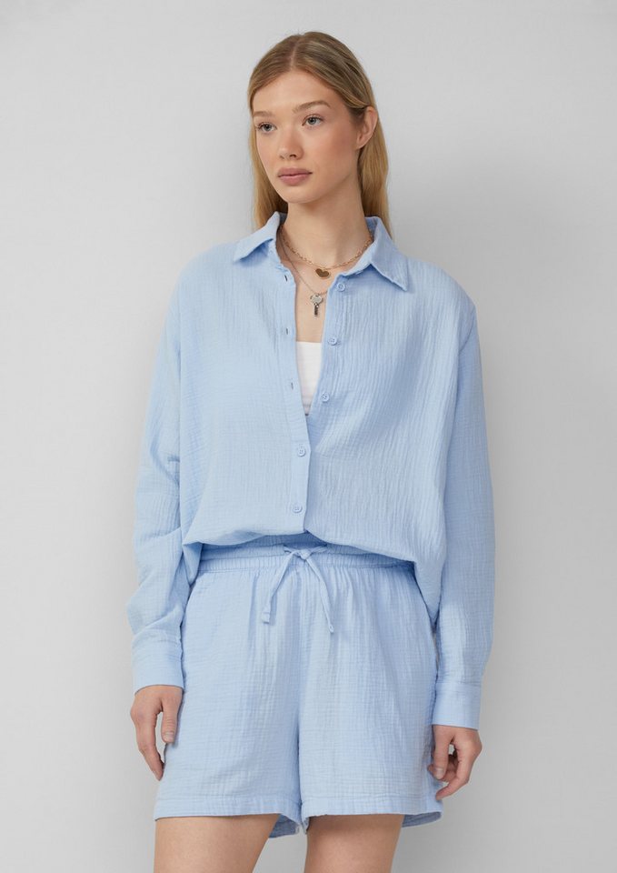 QS Langarmbluse Bluse Hemdbluse aus Musselin von QS