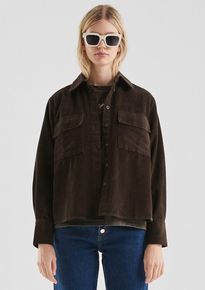 QS Langarmbluse Cord-Overshirt mit Brusttaschen von QS