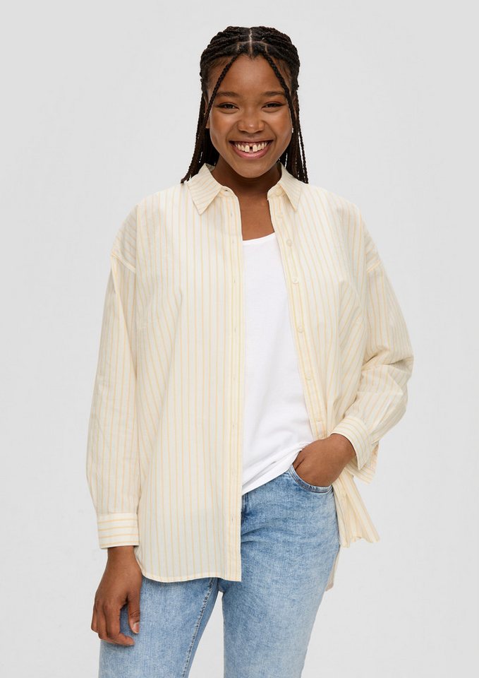 QS Langarmbluse Bluse Hemd mit verlängertem Rückensaum von QS