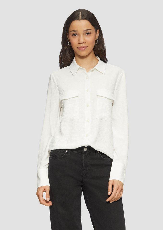 QS Langarmbluse Lässige Hemdbluse mit aufgesetzten Taschen von QS