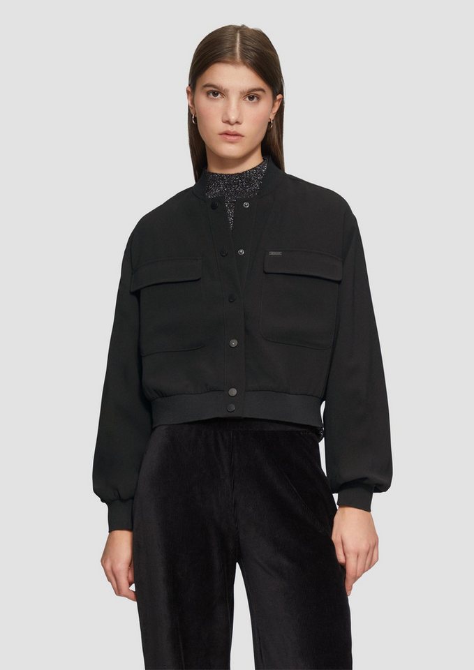 QS Langarmbluse Bluse Verkürzte Blusenjacke im Blousonstyle (1-tlg) von QS