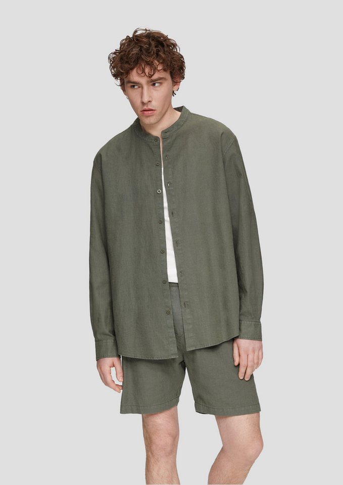 QS Langarmhemd Hemd aus Leinenmix mit Garment Dye Garment Dye von QS
