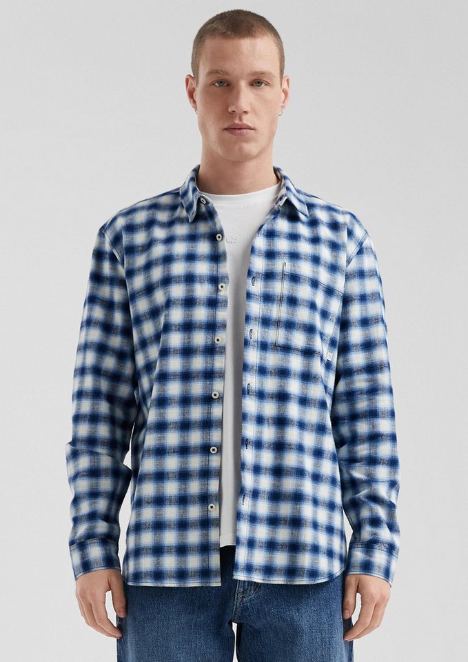 QS Langarmhemd Hemd Regular Fit: Kariertes Flanellhemd von QS