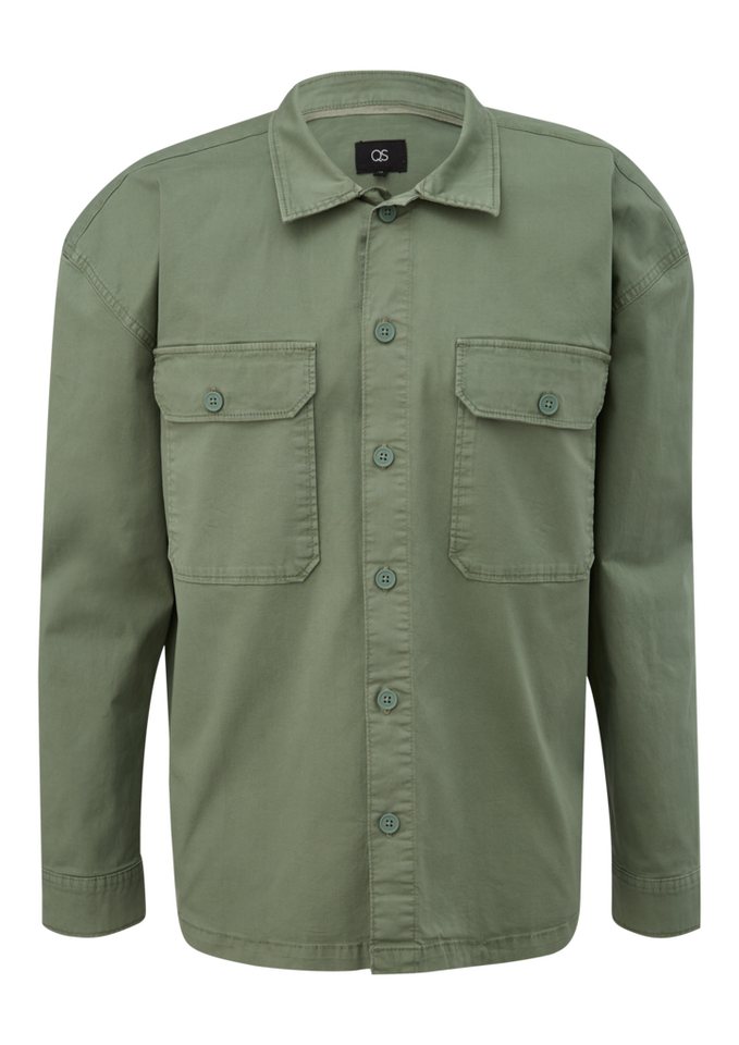 QS Langarmhemd Overshirt aus Baumwollstretch im Relaxed Fit Waschung von QS
