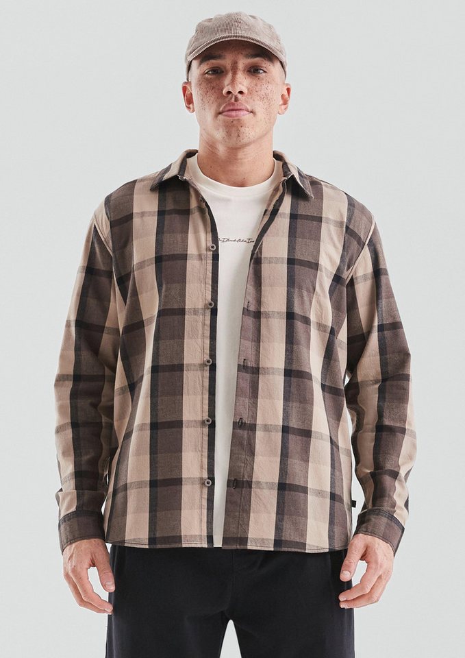 QS Langarmhemd Regular Fit: Kariertes Flanellhemd von QS