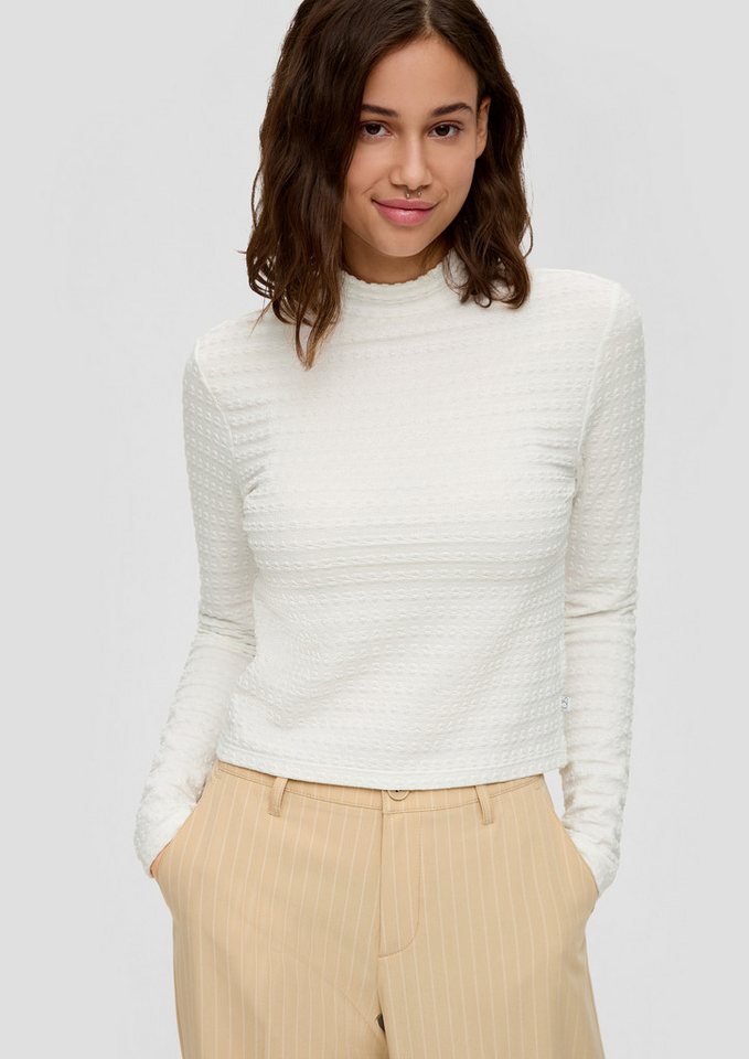 QS Langarmshirt T-Shirt Langarmshirt aus Jacquard von QS