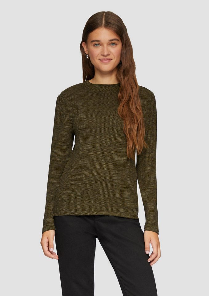 QS Langarmshirt T-Shirt Slim-Fit Shirt mit Puffärmeln von QS