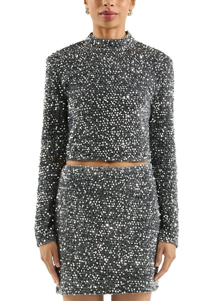 QS Langarmshirt mit Pailletten besetzt von QS