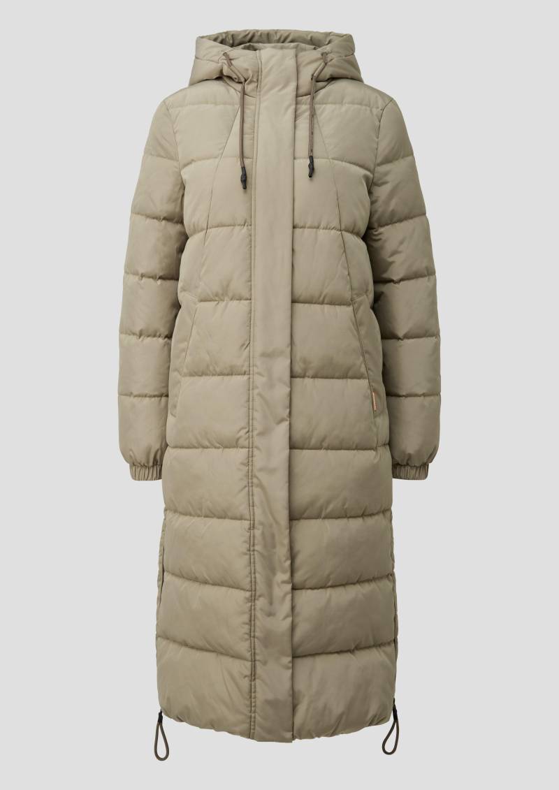 QS - Langer Steppmantel, Damen, Beige von QS