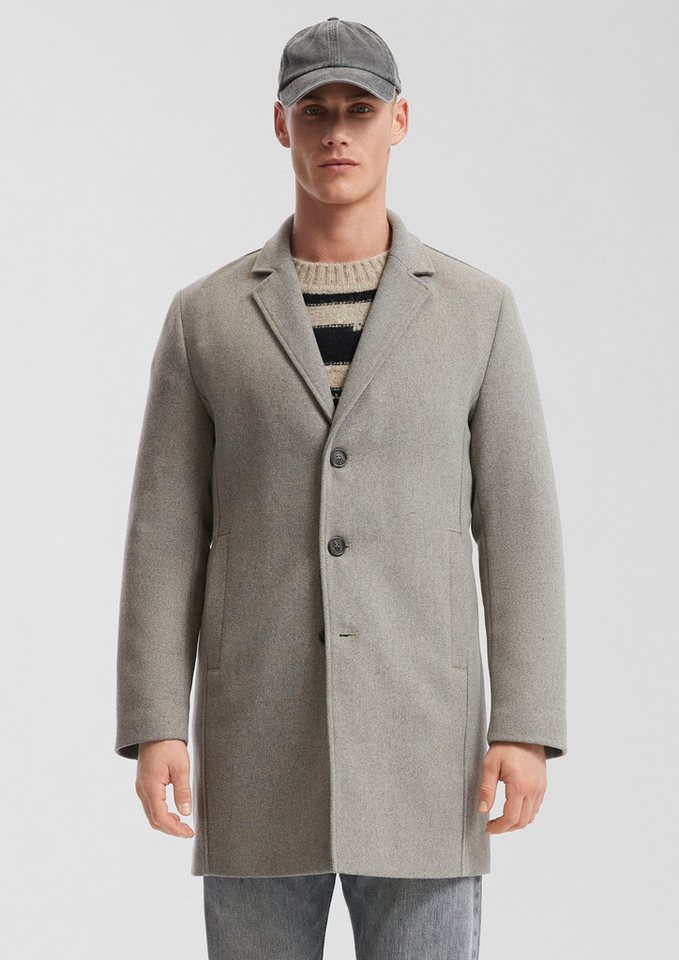 QS Langmantel Mantel mit Reverskragen aus Wollmischung von QS