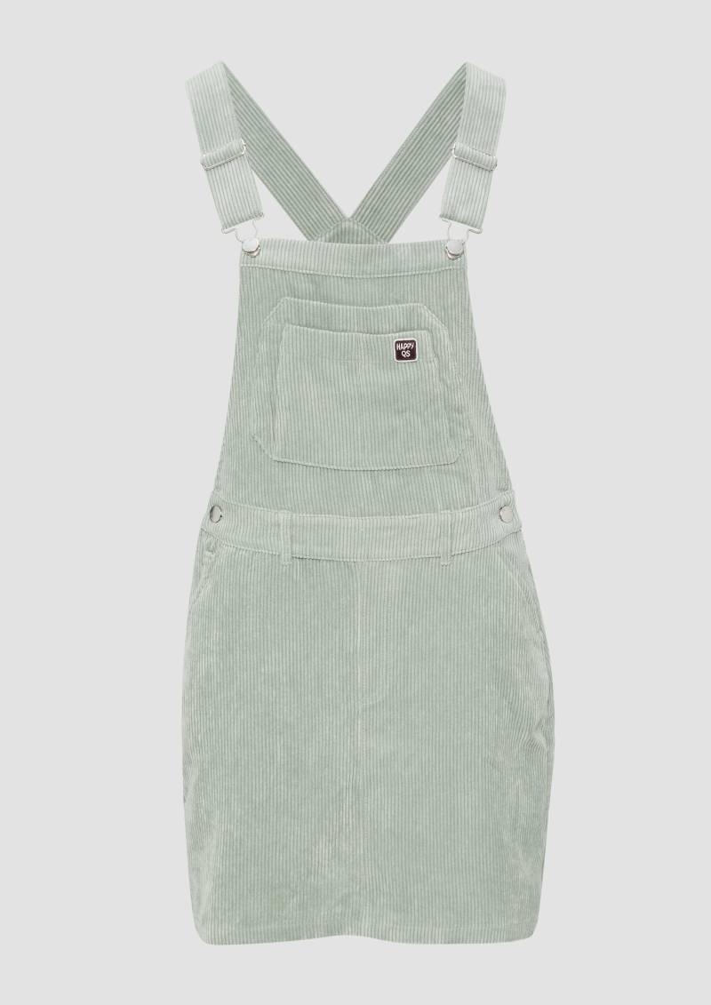 QS - Latzkleid aus leichtem Cord, Damen, grün von QS