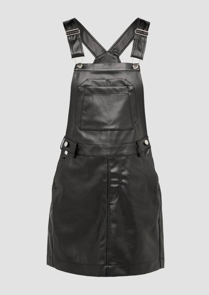 QS - Latzkleid in Leder-Optik, Damen, schwarz von QS