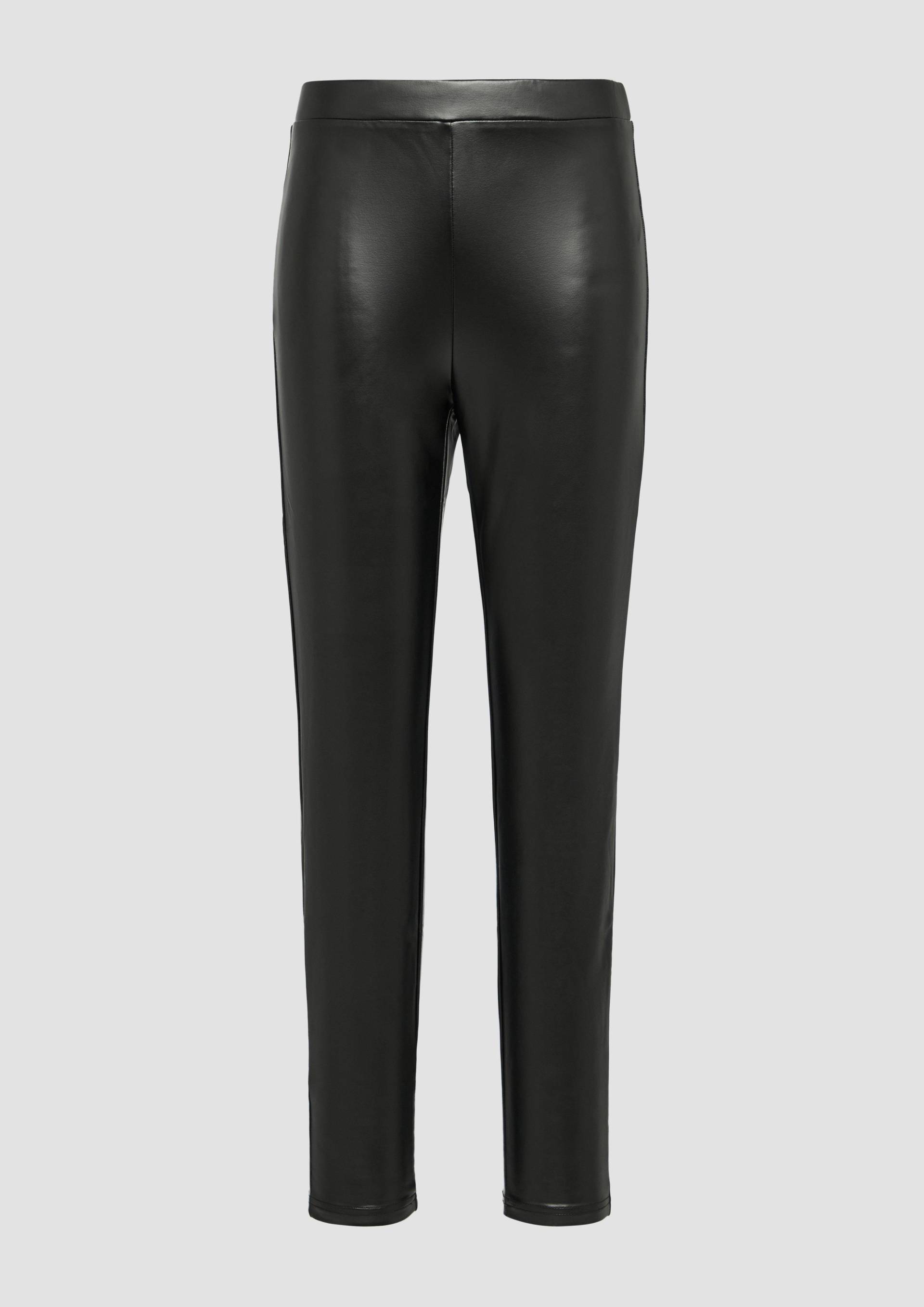QS - Leggings in Fake-Leather-Optik, Damen, schwarz von QS