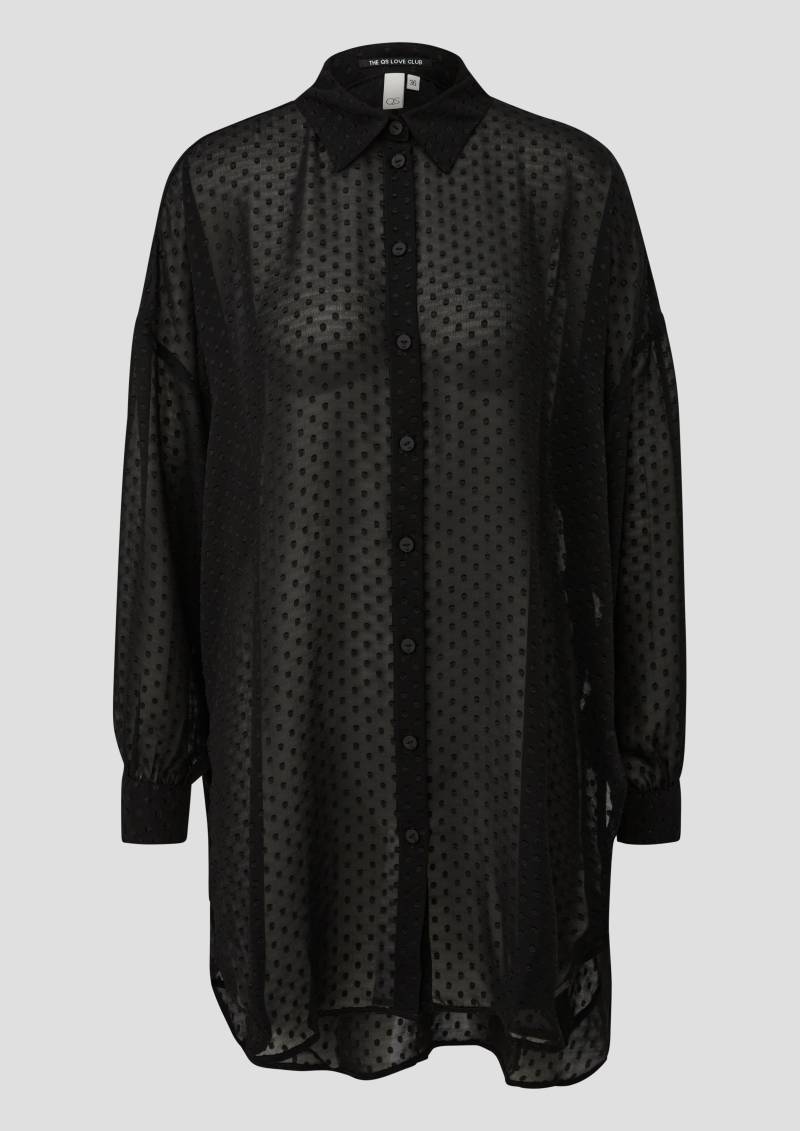 QS - Transparente Longbluse, Damen, schwarz von QS